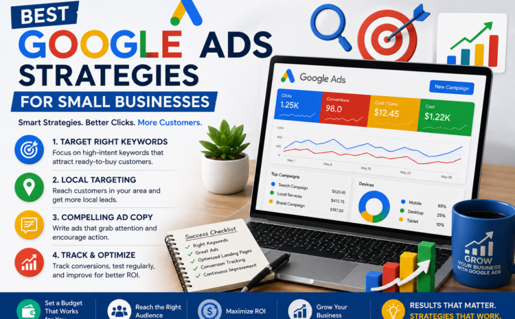 Best Google Ads Strategies for Small Businesses 1 Best Google Ads strategies for small businesses with Google Ads campaign optimization dashboard, keyword targeting, conversion tracking, and ROI analytics."